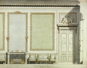 تصميم لمنزل دوقة مازارين ، حوالي 1777 (ألوان مائية على ورق)