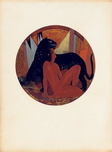ماوكلي وباغيرا ، رسم توضيحي من "كتاب الأدغال" لروديارد كيبلينج ، ملون بواسطة جان دوناند (1877-1942)