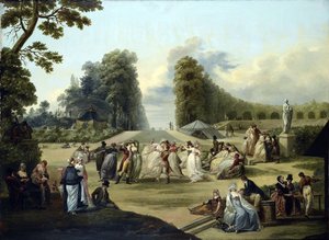 كرة في حدائق تيفولي ، باريس - لوحة لفرانسوا لويس جوزيف واتو (1758-1823)