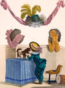 تصميمات للقبعات ، محفورة بواسطة Dupin ، اللوحة رقم 325 من "Galeries des Modes et Costumes Francais" ، 1780
