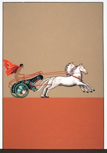 رجل وعربة ، رسم توضيحي من Prométhée Enchaîné بواسطة Aeschylus ، حانة. 1941 (استنسل) بواسطة فرانسوا لويس سميث