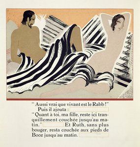 راوث تستريح عند أقدام بوعز ، من "روث وبوز" ، ترجمة جي سي ماردوس ، نُشر عام 1930 بواسطة فرانسوا لويس سميث