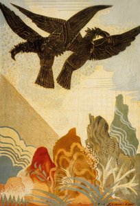 الأوديسة التي كتبها هومر: نسور الفأل ، محفورة بثيو شميد ، 1930-1933 ليثو بواسطة فرانسوا لويس سميث