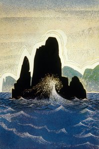 الأوديسة التي كتبها هومر: صخرة جورتين ، نقشها ثيو شميد ، 1930-1933 ليثو اللون بواسطة فرانسوا لويس سميث