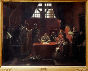 استجواب سافونارولا (1452-1498) جيروم سافونارولا (أو جيرولامو سافونارولا) (1452-1498) راهب وخادم إيطالي هو قاضي بدعة من قبل البابا ألكسندر السادس وسلطات مدينة فلورنسا قبل حرمانه وإعدامه. بينتي