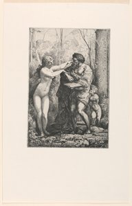 فنان وحورية ، من فيلم Twelve Etchings بواسطة Chifflart