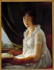 صورة مدام باربييه والبون (1763-1837) زوجة الرسام جاك لوك باربييه لوحة لفرانسوا جيرارد (1770-1837) 1796 شمس. 0،79 × 0،59 م بواسطة البارون فرانسوا باسكال سيمون جيرار