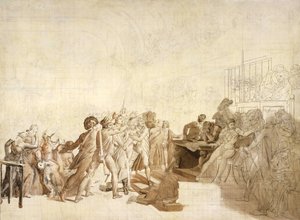 العاشر من أغسطس 1792 ، 1795-9 (زيت وجرافيت على قماش) بواسطة البارون فرانسوا باسكال سيمون جيرار