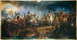 The Battle of Austerlitz on 2/12/1805: General Rapp presents the flags taken from the enemy Painting by Francois Gerard (1770-1837) 1805 Sun. 2,1x9,58 m.