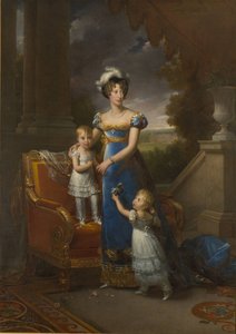 دوقة دي بيري مع الأطفال لويز ماري تيريز دارتويس وهنري درتويس ، 1822 بواسطة فرانسوا باسكال سيمون جيرارد