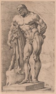 Farnese Hercules ، المنظر من ثلاثة أرباع تحول إلى اليسار [اللوحة 3]
