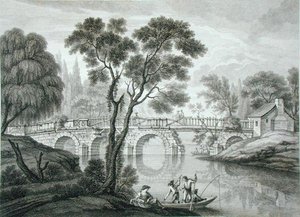 تصميم جسر خراب للحديقة في سيون هاوس ، نُشر عام 1778 (نقش) بواسطة فرانسوا فيفاريز