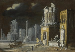 أطلال رائعة مع القديس أوغسطين والطفل ، 1623
