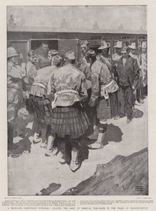 جنازة زعيم المرتفعات ، وضع جثة الجنرال Wauchope في القطار في Magersfontein بواسطة Frank Craig