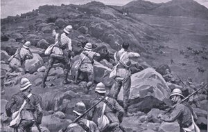 مطاردة حارس De Wet الخلفي في Takesberg ، من After Pretoria: The Guerilla War التي نشرتها Harmsworth Bros Limited بواسطة فرانك داد
