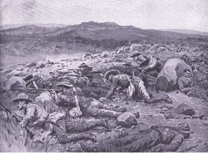 مع Queensland Imperial Bushmen في Rhenoster Kop 29 نوفمبر 1900 ، التوضيح من بعد بريتوريا: حرب العصابات ، 1902 بواسطة فرانك داد