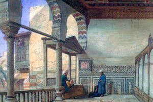 لوجيا ، استقبال صيفي ، Memlook Radnau Beys House ، القاهرة ، 1870 بواسطة فرانك ديلون