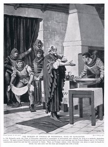 قتل توماس وودستوك ، دوق غلوستر AD1336 ، 1920 بواسطة فرانك جيليت