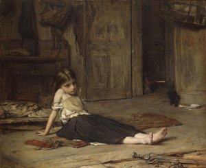 فتاة بجانب المدفأة ، 1867 بواسطة فرانك هول