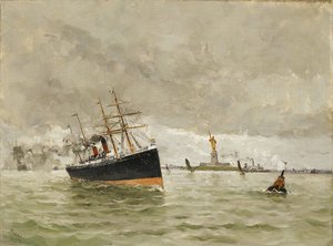 نيويورك: دخول الميناء ، 1887.