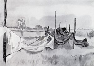 نورفولك برودز: An Eel-Sett (litho) بواسطة فرانك ساوثجيت