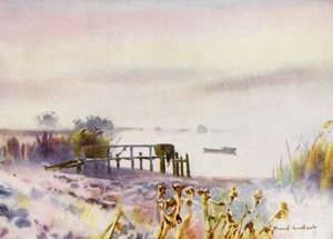نورفولك برودز: Frosty Sunrise on Ormesby Broad (color litho) بواسطة فرانك ساوثجيت