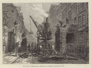 The Last of Temple Bar ، تم رسمه يوم السبت ، ١٢ يناير ١٨٧٨ بواسطة فرانك واتكينز