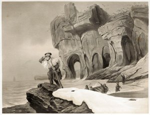 جزيرة بير من ترافيلز في الدول الاسكندنافية ، لابلاند ، سبيتسبيرجين وفيروس ، حانة. 1852 (نقش) بواسطة فرانسوا أوغست بيارد