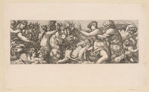 Bacchus مع الساتير و nereids في الماء شخصيات أسطورية بالمياه (عنوان المسلسل) بواسطة زاكاري هاينس (منسوب إلى)