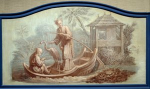 Chinoiserie: مشهد صيد في الصين. يرسم Front de porte بقلم فرانسوا باوتشر (1703-1770) بواسطة فرانسوا باوتشر