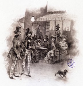 رسم توضيحي لـ "" ملف تعريف grisette "" "جديد ينتمي إلى Receuil" "Mimi de Pinson" "لألفريد دي موسيت بواسطة فرانسوا كوربوين