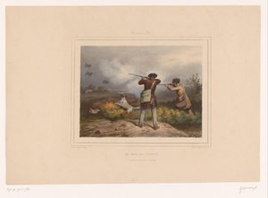 اثنين من الصيادين يطلقون النار على الحجل Le jour de Guignon (العنوان على الكائن) الصيادون بالبنادق (عنوان المسلسل) Chasses au Tir (عنوان المسلسل على الكائن) بواسطة هنري جنين