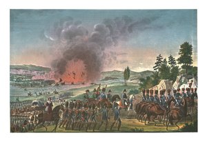 انسحاب الفرنسيين بعد معركة لايبزيغ ، 19 أكتوبر 1813 ، عام 1850 بواسطة فرانسوا بيجوت
