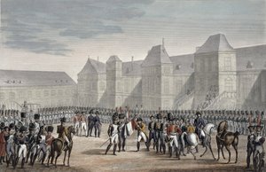 تنازل نابليون عن العرش ورحيله من فونتينبلو إلى إلبا ، في 20 أبريل 1814 بواسطة فرانسوا بيجوت