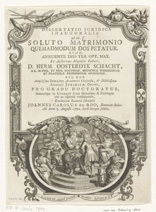 مينيرفا لاويرت شريفر Titelpagina for: Johannes Carolus de Roo، Dissertatio juridica inauguralis، ad tit. وما يليها. بعد فسخ الزواج كيفية طلب المهر 1722 بواسطة فرانسوا فان بليسويجك