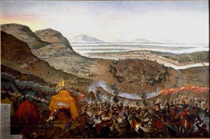 منظر لمعركة فيينا في 12/09/1683 على تل كاهلينبيرج بواسطة فرانس جيفيلز