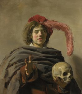 صورة لشاب مع جمجمة (vanitas). 1626-28 بواسطة فرانس هالس