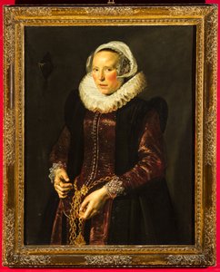 Portrait of a woman, c.1611 (oil on wood panel) بواسطة فرانس هالس