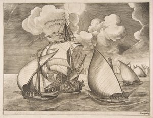 أسطول من السفن الحربية يرافقه كارافيل من سفن الإبحار ، 1561-65.