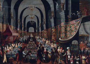 "" Le فيستين دي بالتازار (عيد بيلشزار) لوحة لفرانز فرانكن الثاني المعروف بالشباب (1581-1642) مجموعة خاصة