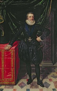 صورة لهنري الرابع (1553-1610) ملك فرنسا ، في زي أسود ، c.1610 (لوحة)