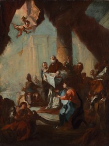 دراسة لتقديم المسيح في معبد القديس أولريش ، فيينا ، ج. 1750. بواسطة فرانز انطون مولبرتش