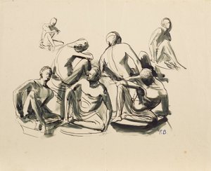 سبعة شبان جالسين بواسطة فرانز بارويج الاصغر أ.