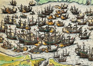 أرمادا لا يقهر ، نقش لفرانز هوغنبرغ (1535-1590) ، إسبانيا بواسطة فرانز هوجينبرغ
