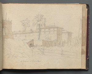 ألبوم مع مناظر لروما والمناطق المحيطة بها ، دراسات المناظر الطبيعية ، الصفحة 38 أ: سانت. جيوفاني إي باولو ....