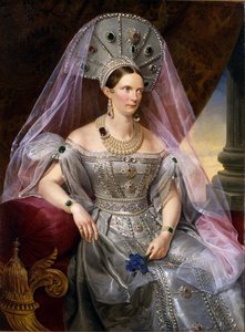صورة الإمبراطورة ألكسندرا فيودوروفنا شارلوت من بروسيا ، في kokoshnik ، كاليفورنيا 1836
