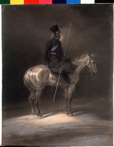 القوزاق على ظهور الخيل. القوزاق على ظهور الخيل. رسم فرانز كروجر (1797-1857)