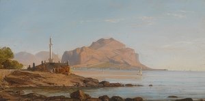 خليج باليرمو مع إطلالة على مونتي بيليغرينو. 1846