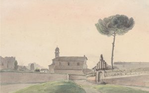 منظر لكنيسة سان بانكرازيو ، روما ، من الجنوب ، 1834.