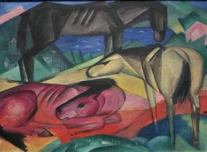 1913 فرانز مارك فرانز مارك ثلاثة خيول II بواسطة فرانز مارك